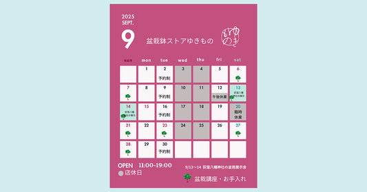 2025年9月の営業のお知らせ