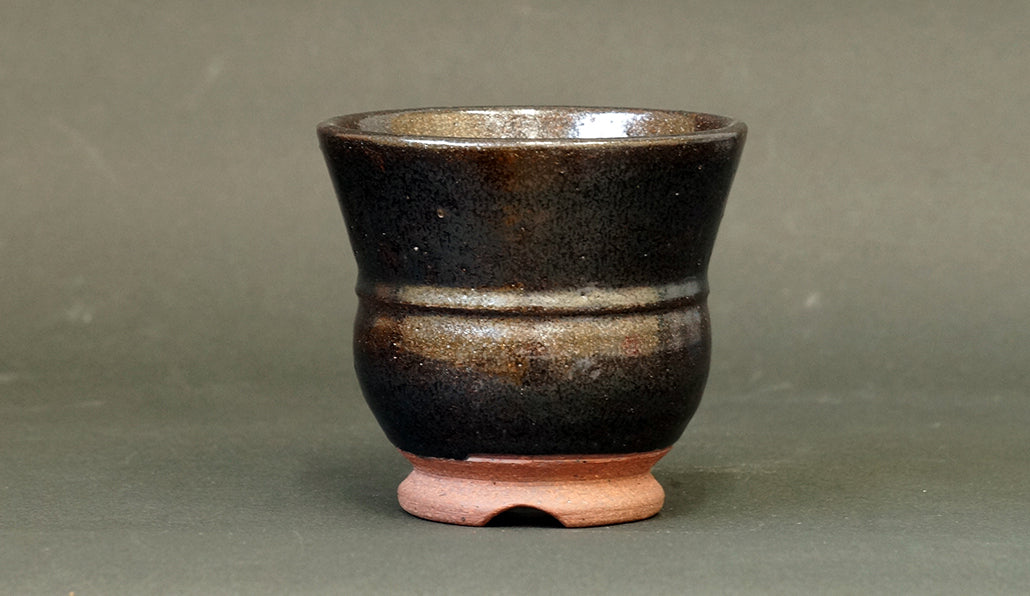 前方後円鉢 ブラック 艸屋 10cm A034