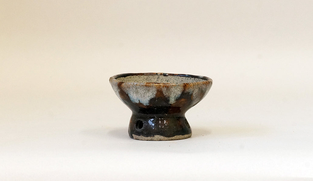 越前文山 馬上杯スタイルのミニ盆栽鉢 8cm
