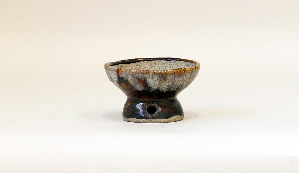 越前文山 馬上杯スタイルのミニ盆栽鉢 8cm