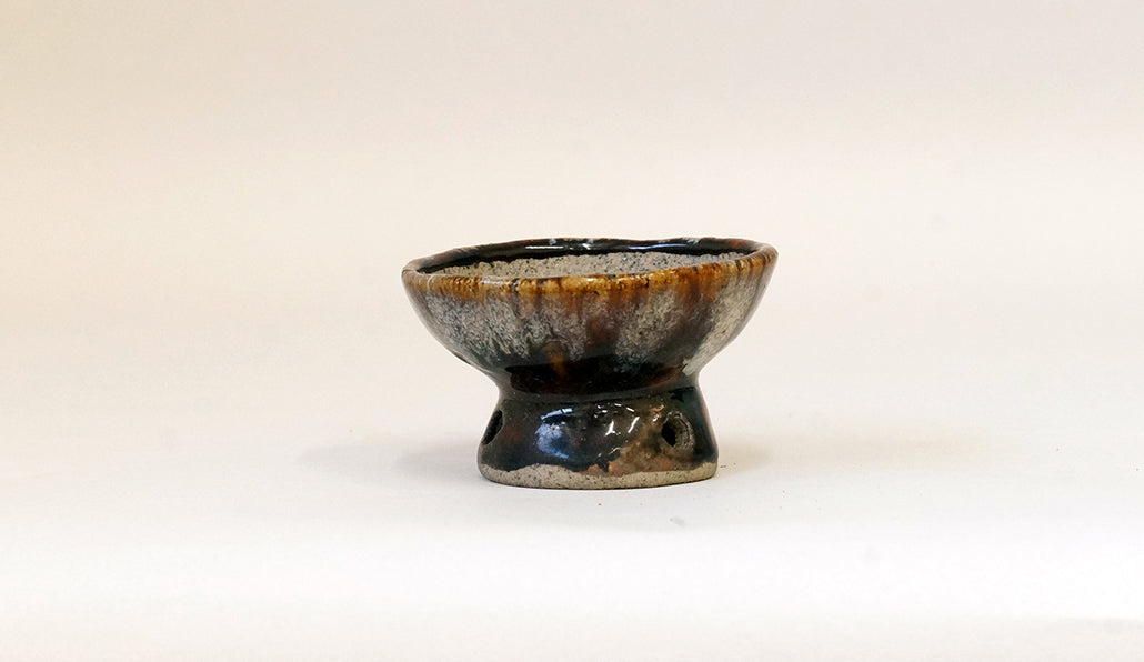 越前文山 馬上杯スタイルのミニ盆栽鉢 8cm
