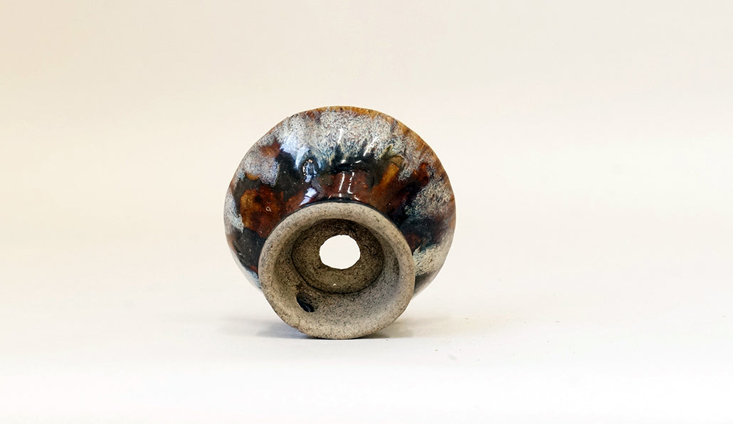 越前文山 馬上杯スタイルのミニ盆栽鉢 8cm