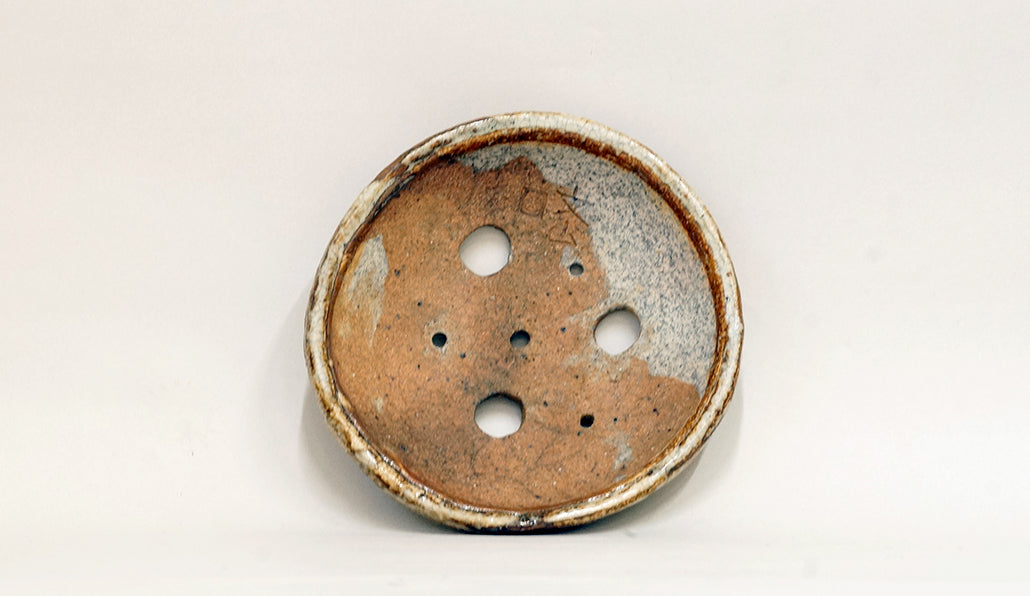 白とベージュの浅鉢 越前文山 16.3cm B067