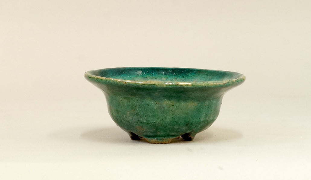 カリーナ グリーンのフチ付き丸鉢 11cm C21091