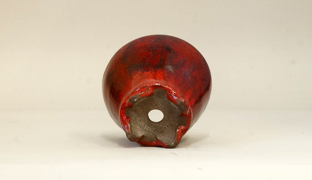 流れる赤の丸鉢 カリーナ 9.6cm C23046