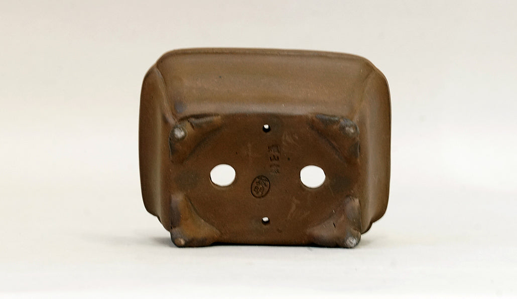 外縁隅入長方鉢 雲足 英明 10.5cm E578