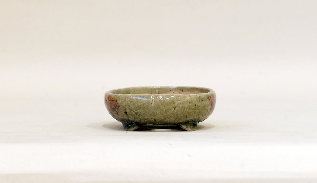 辰砂釉小判鉢 燿山 6.4cm E596