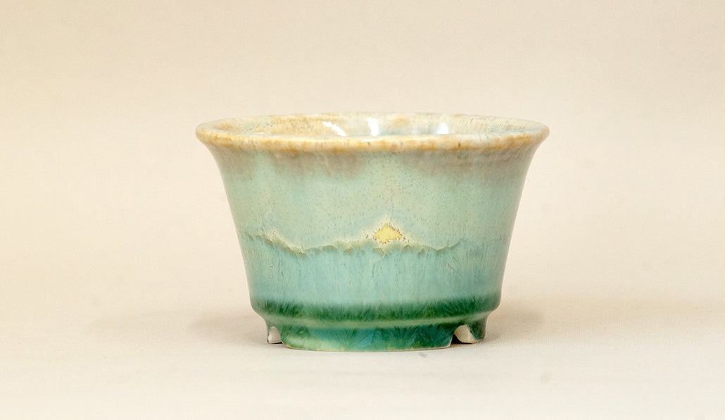 地中海グリーン。ジル&ローレンスの丸鉢 8.6cm