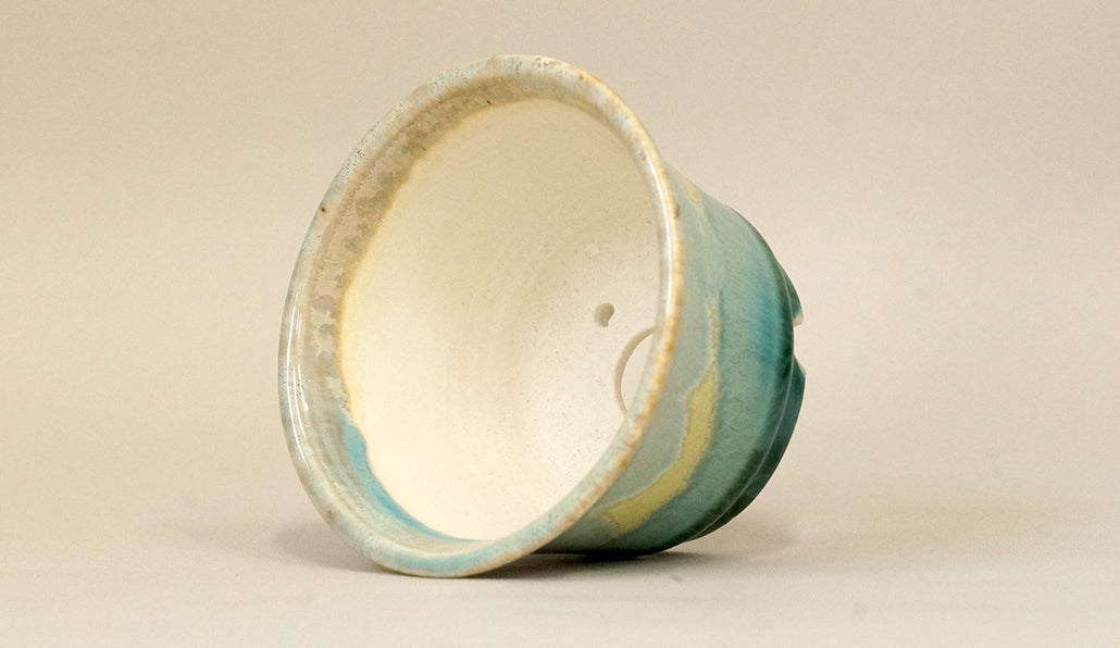地中海グリーン。ジル&ローレンスの丸鉢 8.6cm