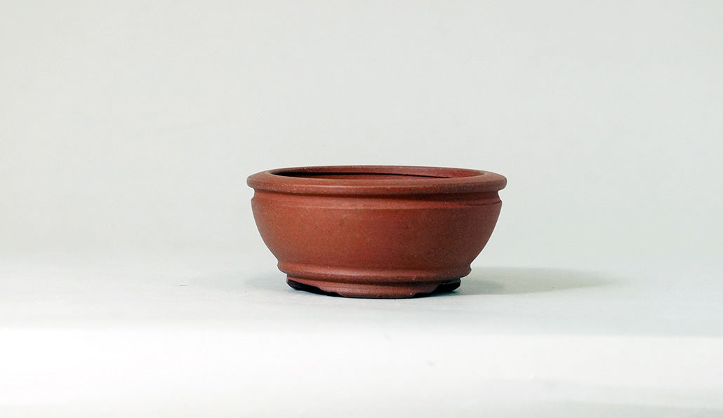 朱泥縁付丸鉢 英明 10.3cm JE031