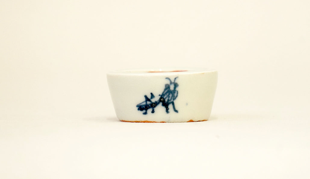 カマキリ図染付ミニ丸鉢 月山 3.5cm JG184