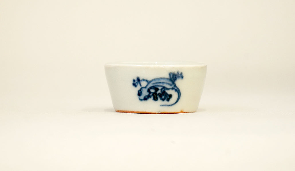ヤモリ図染付ミニ丸鉢 月山 3.5cm JG188
