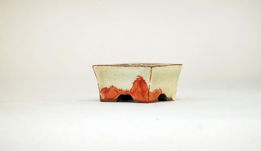 赤絵ミニ長方鉢 月山 3.9cm JG203