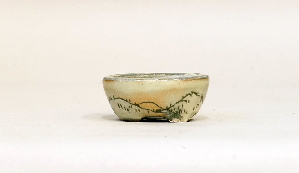 掻きおとし小判鉢 月山 6cm JG234