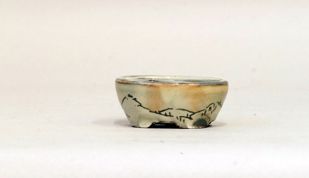 掻きおとし小判鉢 月山 6cm JG234