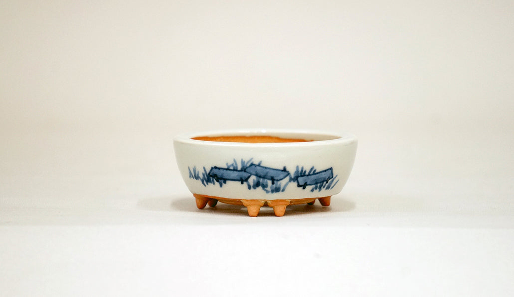 八つ橋の脚付浅鉢 月山 6cm JG291