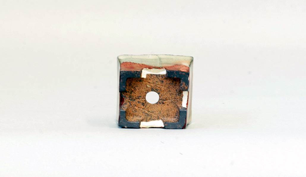 赤絵長方鉢 月山 4.5cm JG358