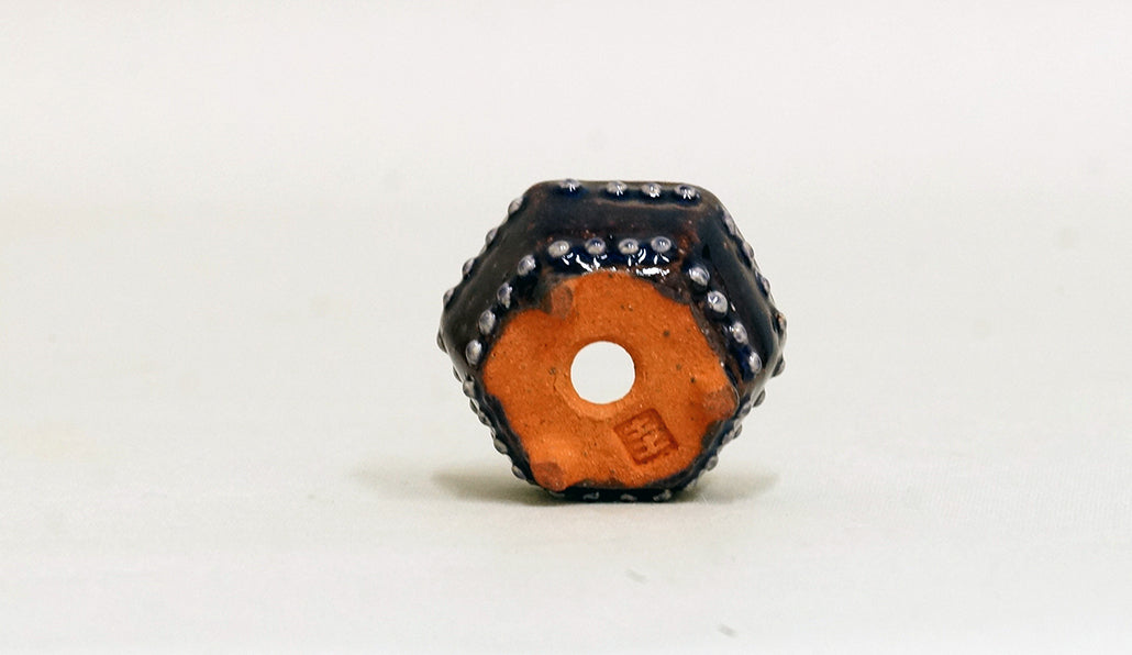 パープル鋲打ち六角鉢 みさき圭 3.8cm K015