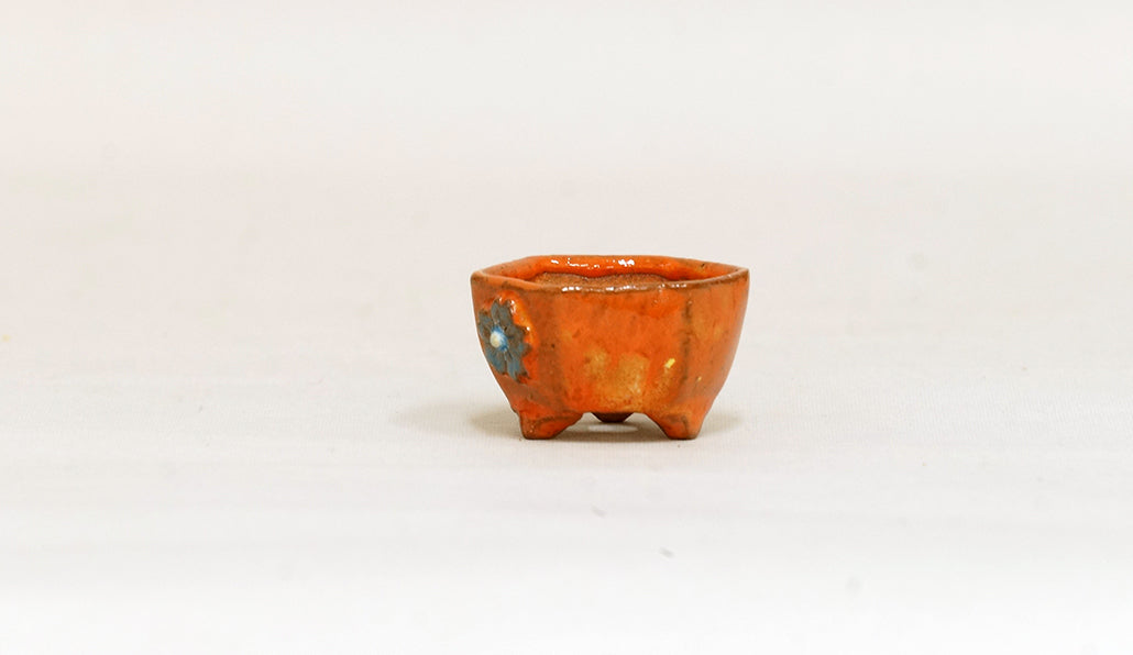 お花のレリーフ六角鉢 みさき圭 3.5cm K022