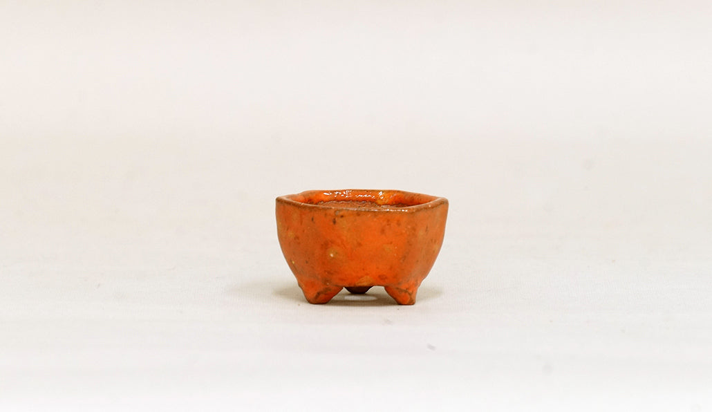 お花のレリーフ六角鉢 みさき圭 3.5cm K022