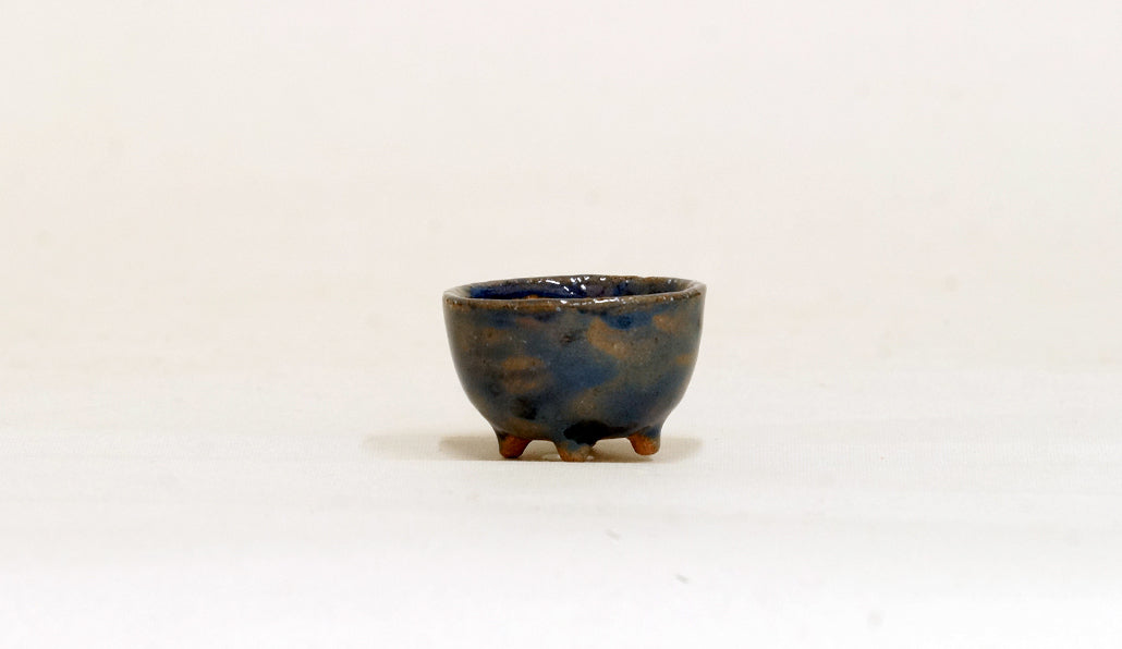 藍色の丸鉢 みさき圭 3.4cm K034