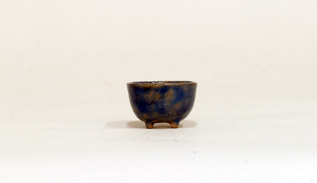 藍色の丸鉢 みさき圭 3.4cm K034