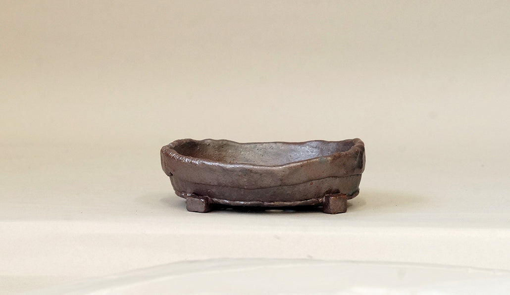 手びねり脚付浅鉢 陶滋 11.5cm J026