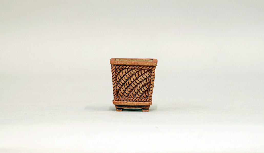 シダの葉模様の正方鉢 コブ 3.3cm KB008