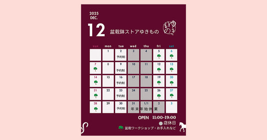 2025年12月の営業のお知らせ