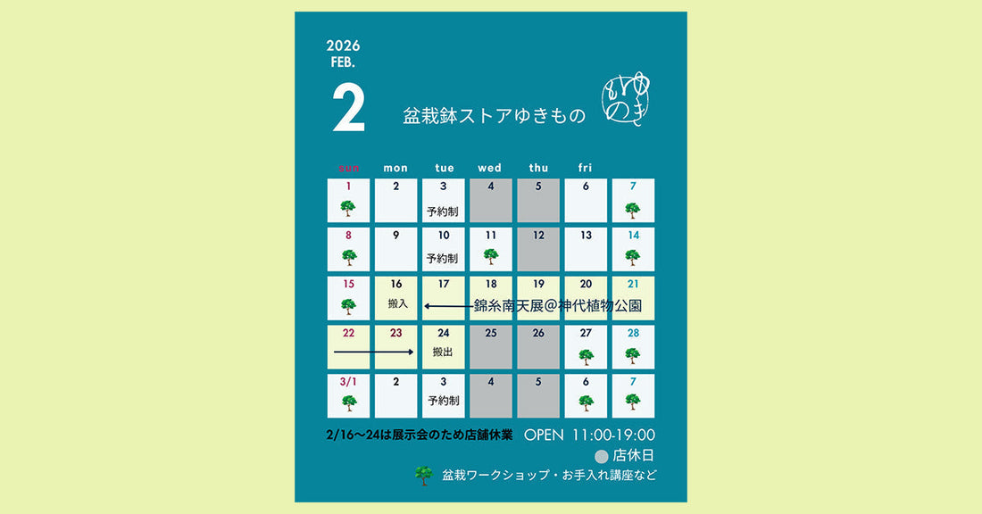 2026年2月の店舗営業とイベントのご案内