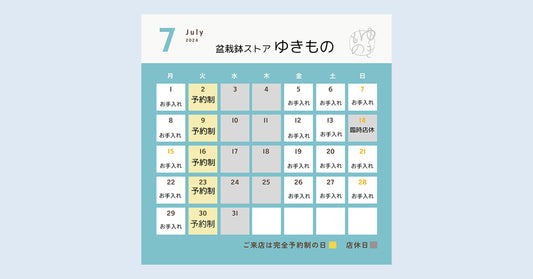 2024年7月の営業予定