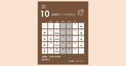 2025年10月の営業のお知らせ