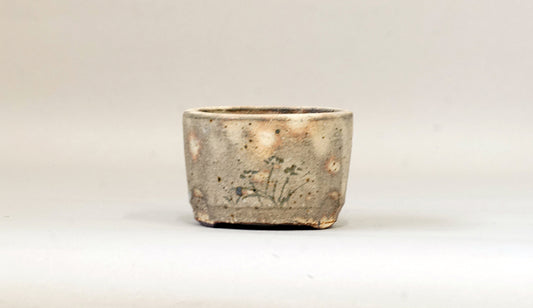 粉引筒形丸鉢（絵付）艸屋  7.8cm A066