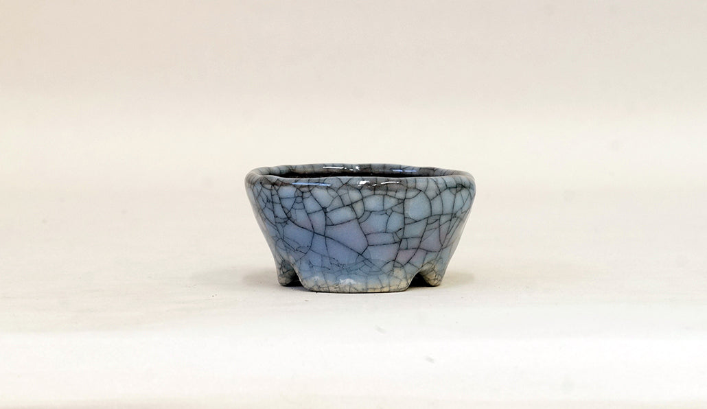 すみれ色の丸鉢  越前文山 7.3cm B079