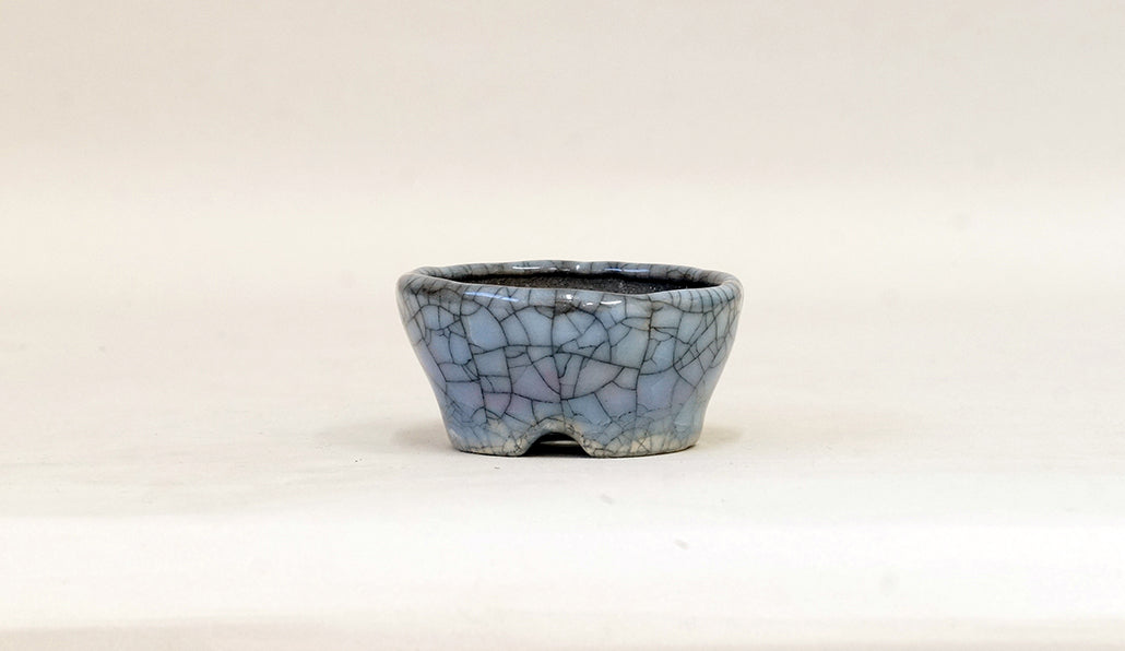 すみれ色の丸鉢  越前文山 7.3cm B079