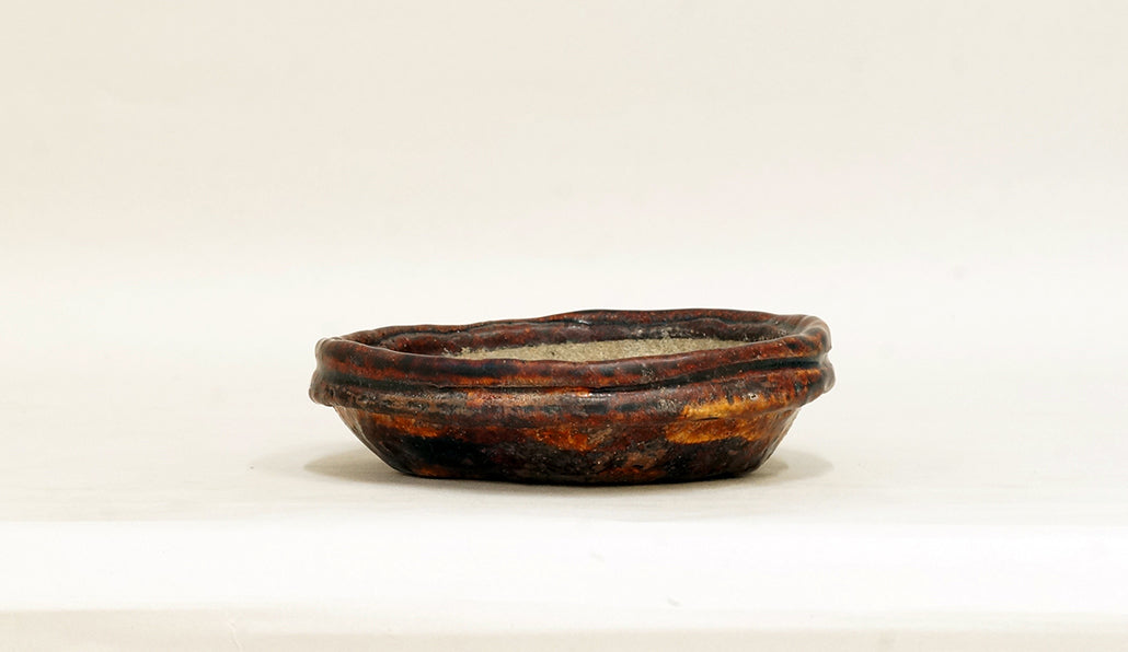 飴釉縁付丸鉢 越前文山 14cm B080