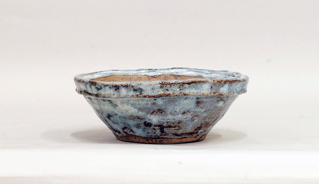 白釉縁付丸鉢 越前文山 15cm B088