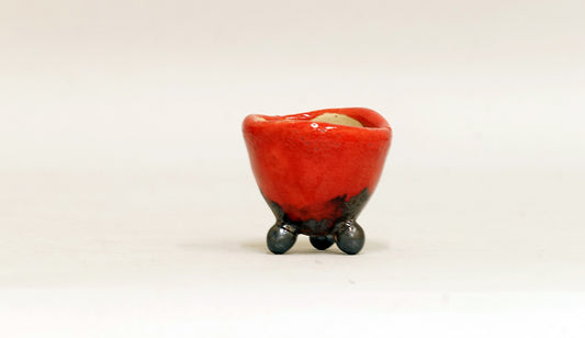 キャンドルスタントみたいな鉢 赤 カリーナ 4cm C025_24