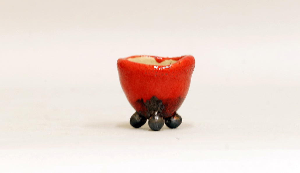 キャンドルスタントみたいな鉢 赤 カリーナ 4cm C025_24