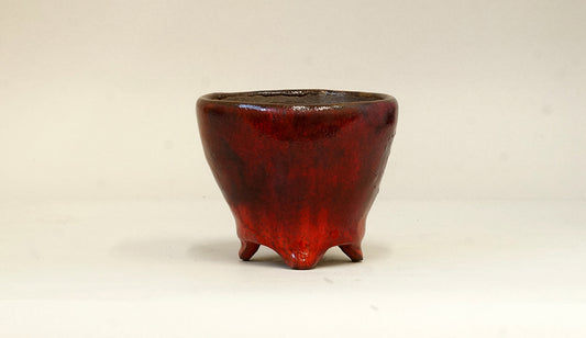 流れる赤の丸鉢 カリーナ 9.6cm C23046