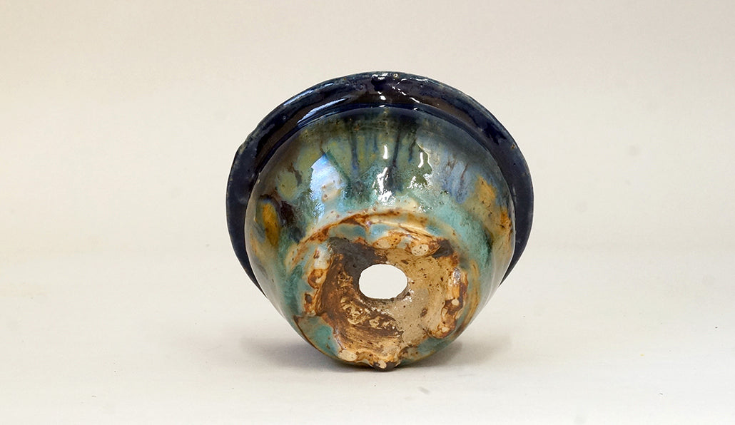 青と水色が流れる丸鉢 カリーナ 11.5cm C24006