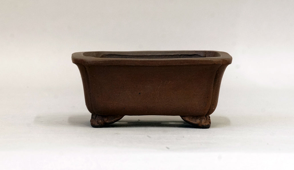 外縁隅入長方鉢 雲足 英明 10.5cm E578