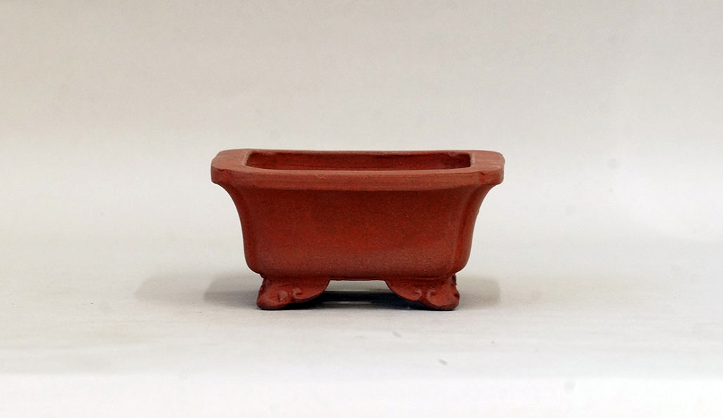 外縁隅入長方鉢 雲足 英明 12cm E588