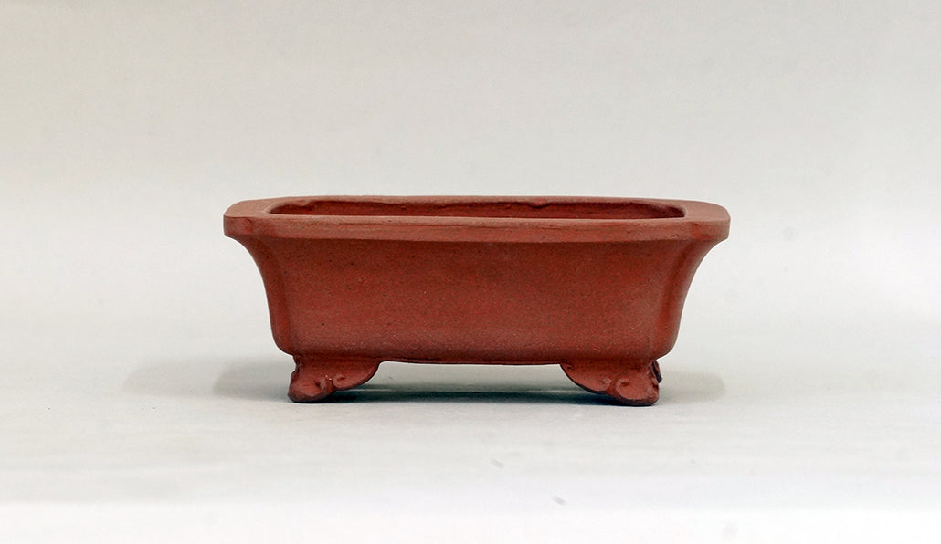 外縁隅入長方鉢 雲足 英明 12cm E588