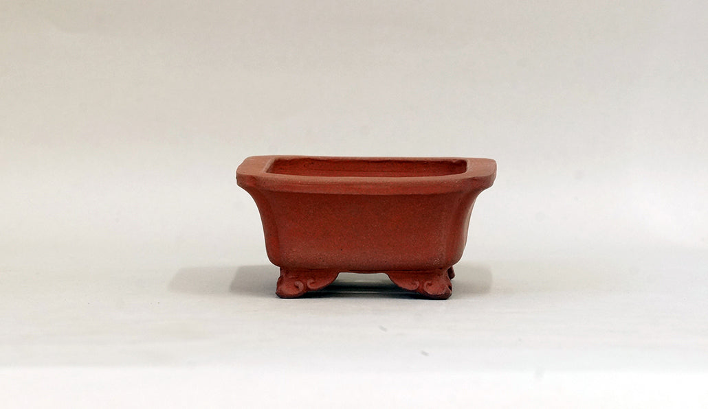 外縁隅入長方鉢 雲足 英明 12cm E588