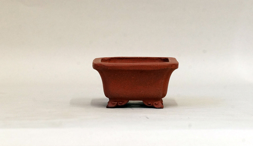 外縁隅入長方鉢 雲足 英明 10.5cm E589