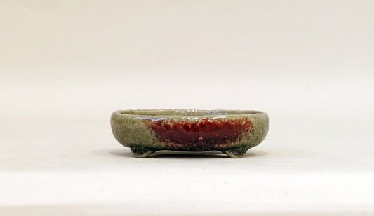 辰砂釉小判鉢  燿山 6.4cm E596