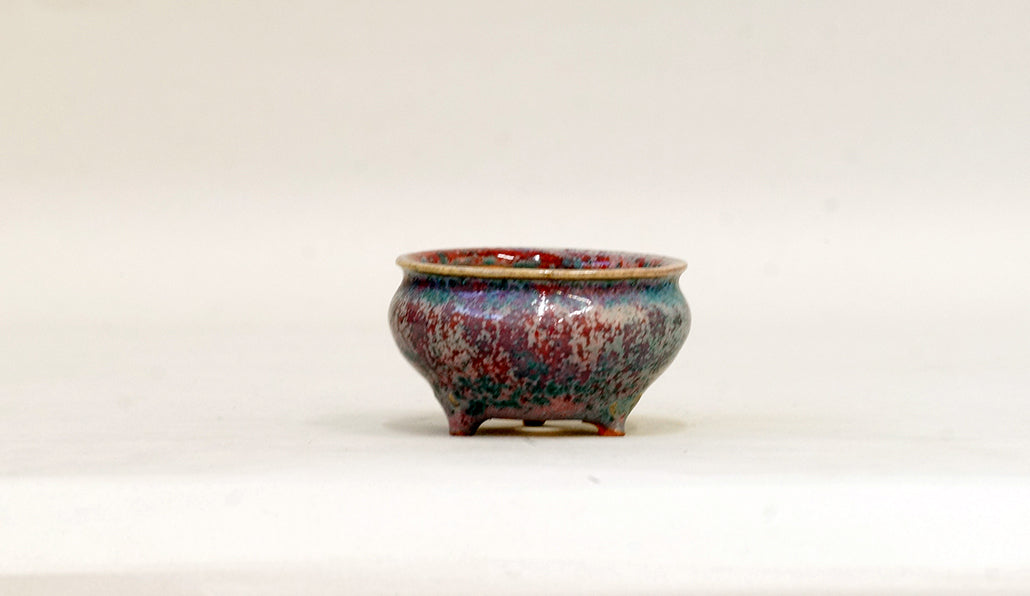 辰砂釉縁付丸鉢 燿山 6.4cm E606