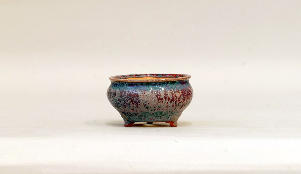 辰砂釉縁付丸鉢 燿山 6.4cm E606