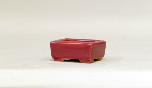 桃色の長方鉢 英明 5.9cm E608